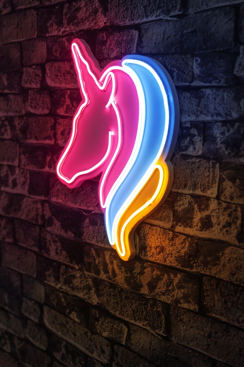 Decoratiune luminoasa LED de perete Unicorn Alb 30x40x3 cm - 1 | YEO