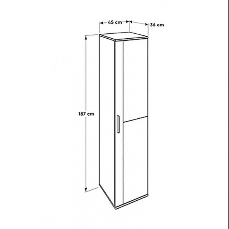 Dulap Pantofi Clarin Cu Oglinda 20 Perechi Sonoma 45x36x187 cm