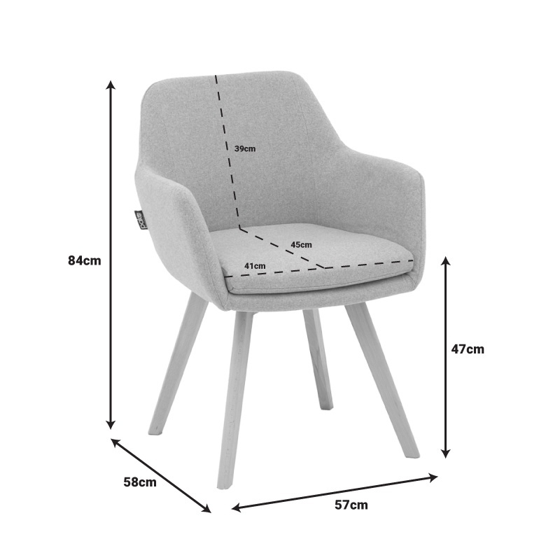 Fotoliu Safira Pako World Gri 57x58x84 cm