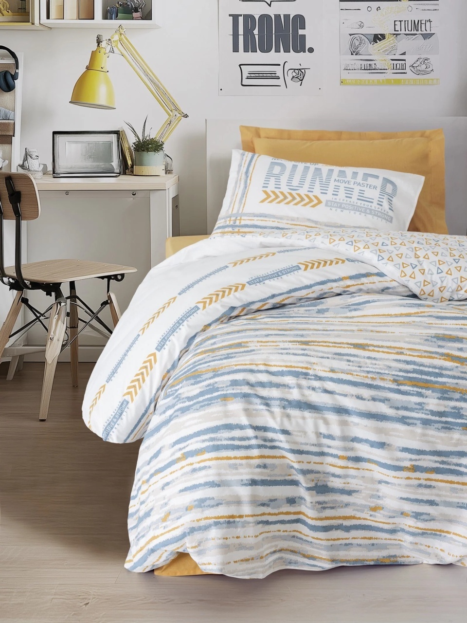 Lenjerie 1 Persoana cu elastic 100x200 Dashon (Bumbac 100%)