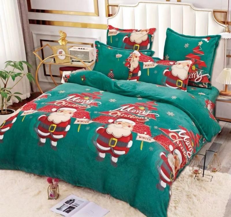 Lenjerie Craciun cu Elastic 180x200 Merry V9 (Cocolino)