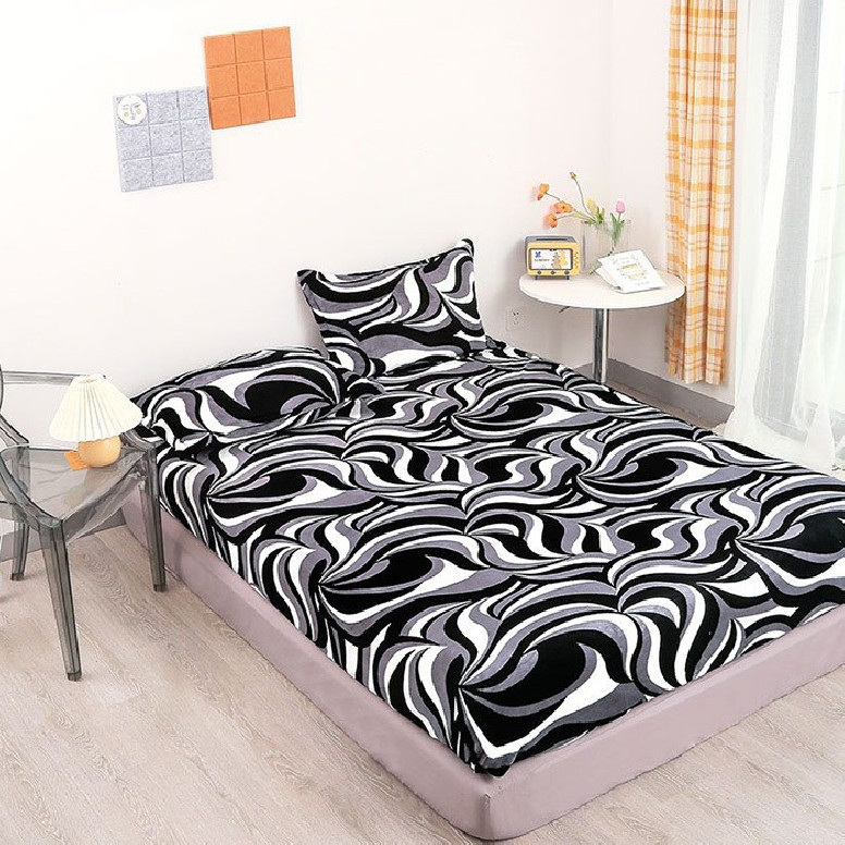 Lenjerie cu elastic 180x200 Black Illusion (Cocolino) - 2 | YEO