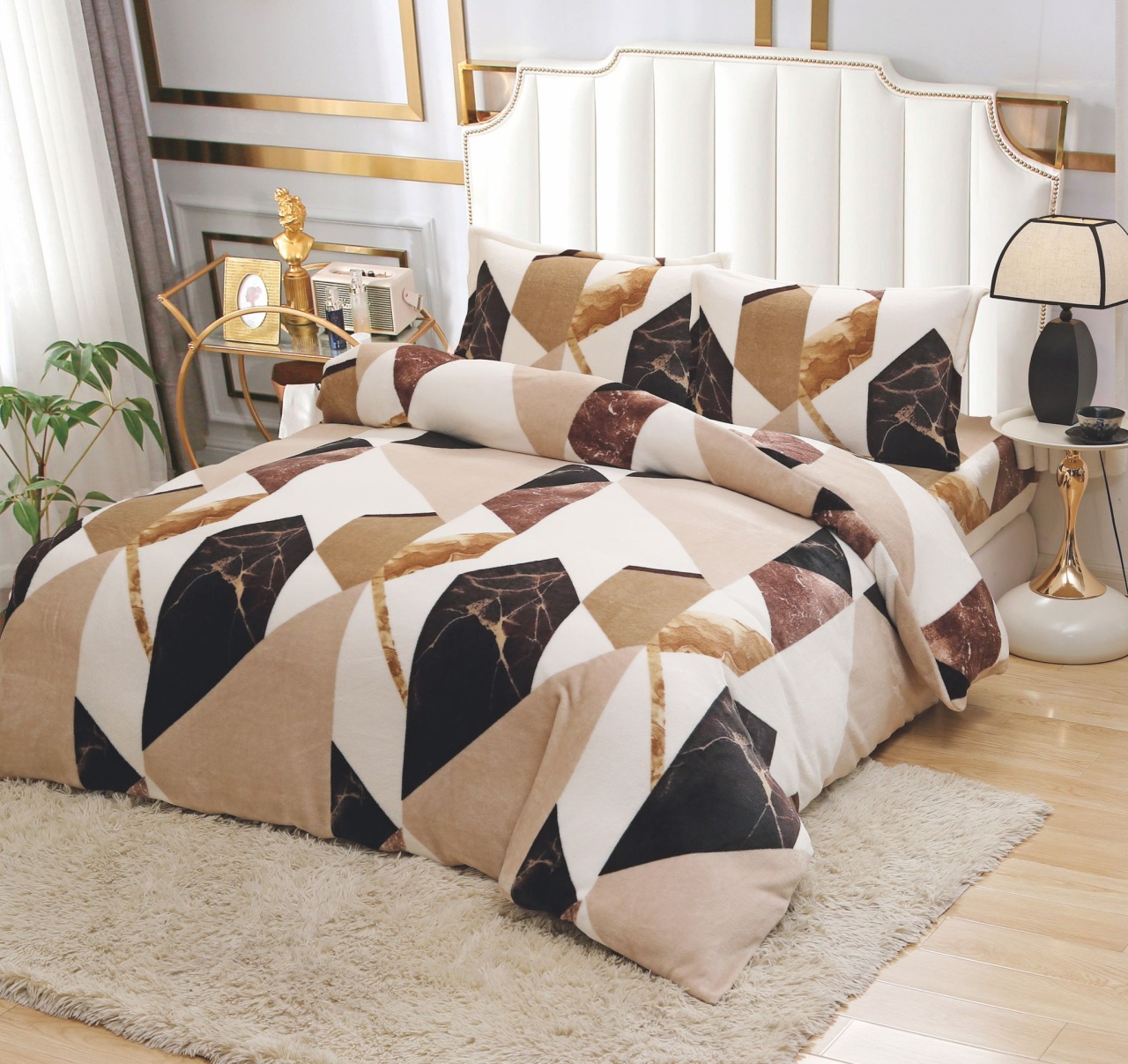 Lenjerie Marble Mozaic 4 Piese (Cocolino)