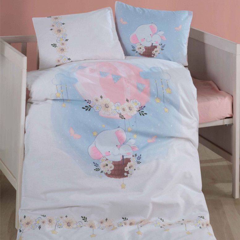 Lenjerie Patut Bebe Bambi Pudra (Bumbac 100%) - 1 | YEO