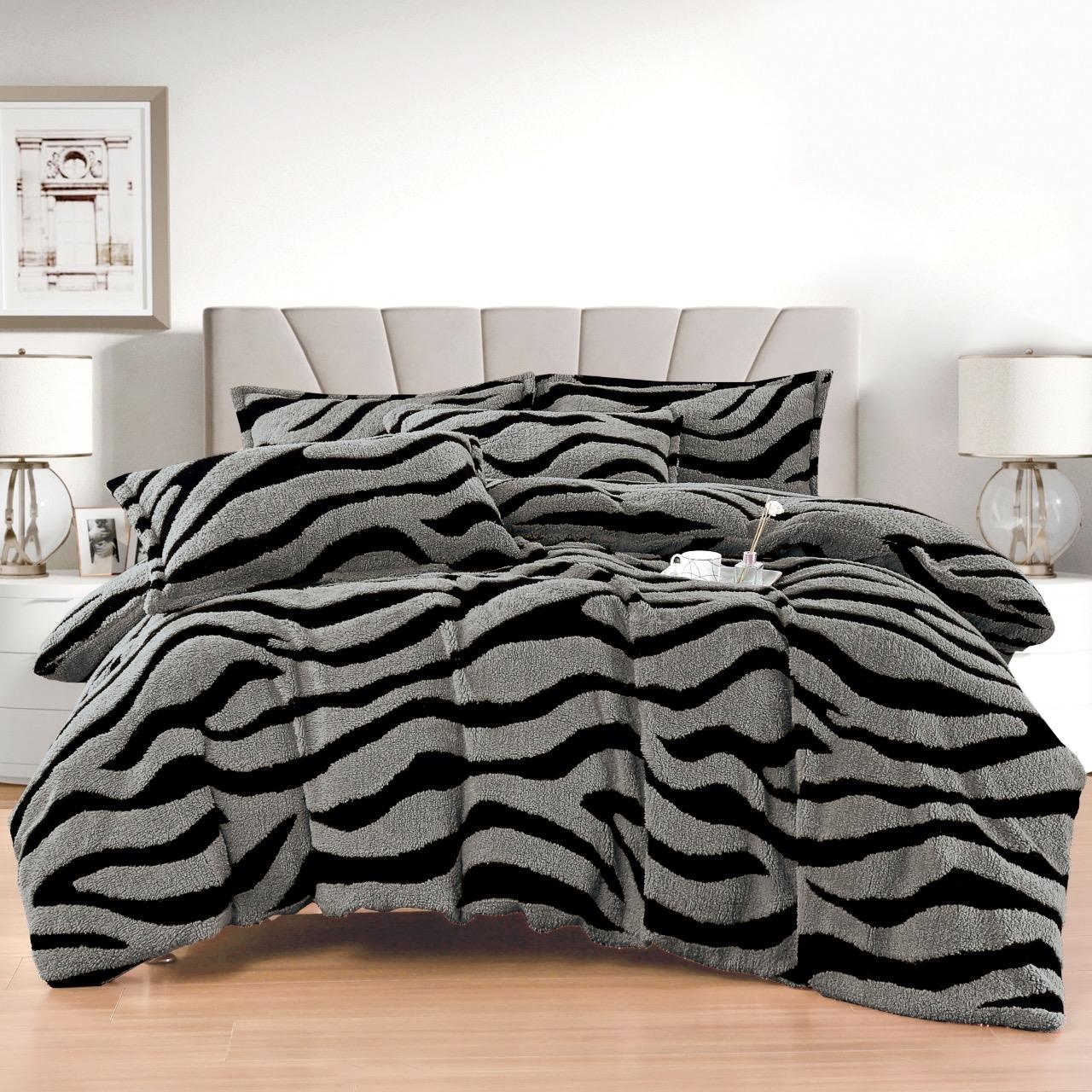 Lenjerie Zebra V105 cu elastic 180x200 cm, 4 Piese (Cocolino)
