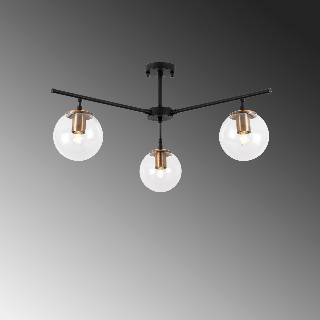 Lustra Atmaca Negru 70x70x39 cm - 5 | YEO