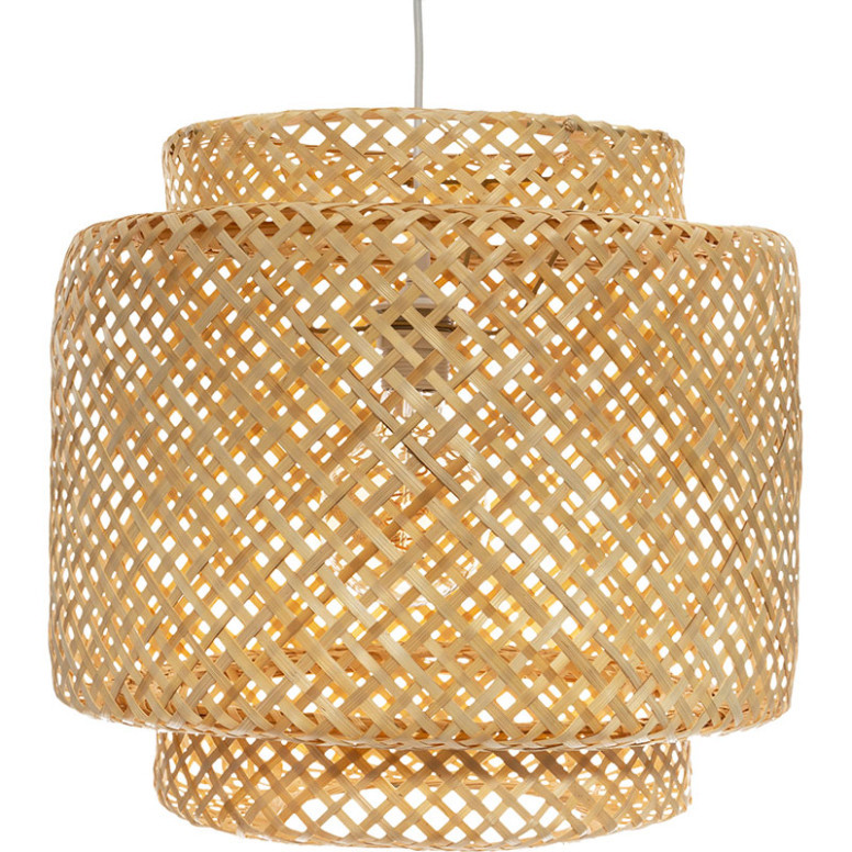 Lustra cu o singura lumina Liby, E27 bambus natural, 40x38 cm