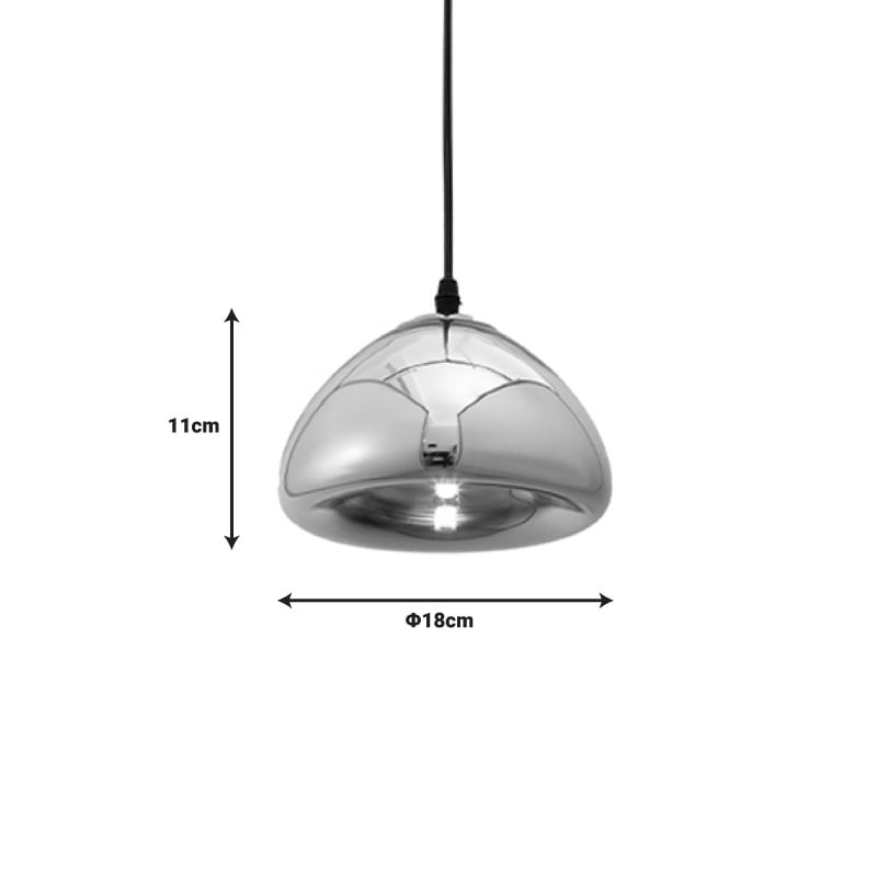 Lustra Ovalone G6 metal argintiu si sticla 18x18x100 cm