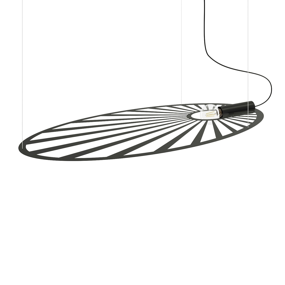 Lustra suspendata Lehdet Negru 110x80x150 cm
