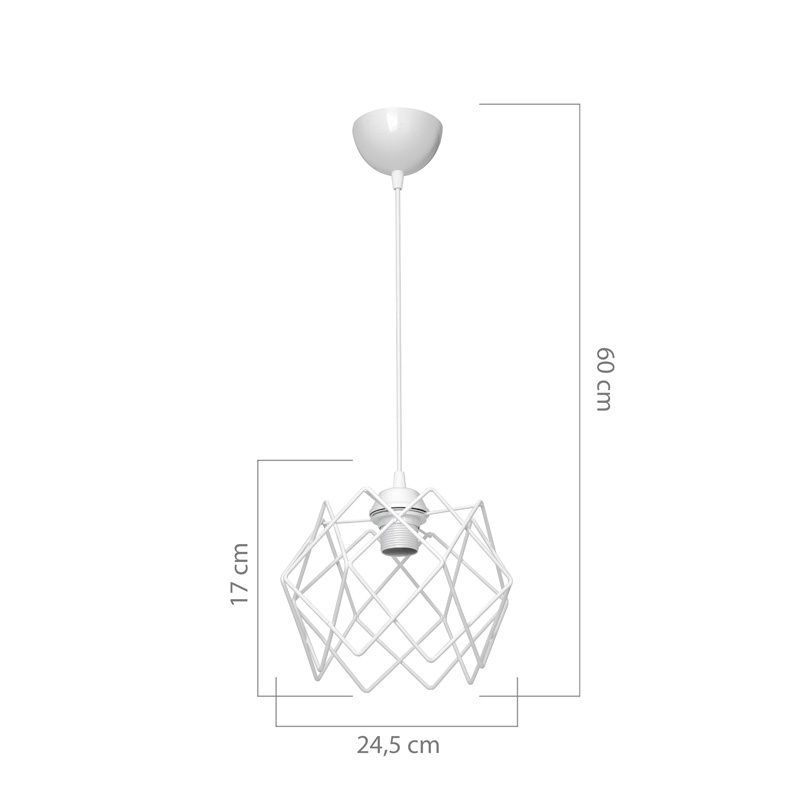 Lustra Teeby, Pako World, Metal, Alb, 22x22x17 cm