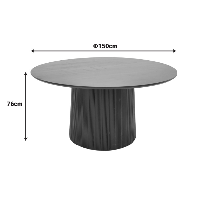 Masa Canicule Negru 150x75 cm