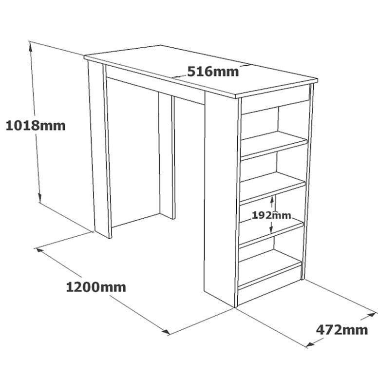 Masa de bar, Pako Word, Riff, Antracit, 120 x 50 x 100 cm - 3 | YEO