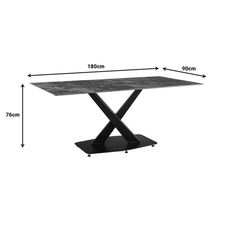 Masa de bucatarie Tafel, Pako World, Negru, 180x90x76 cm