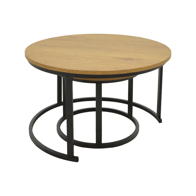 Masa de cafea Revelon, Pako World, MDF, 2 piese, Nuc, 80x80x45 cm - 3 | YEO