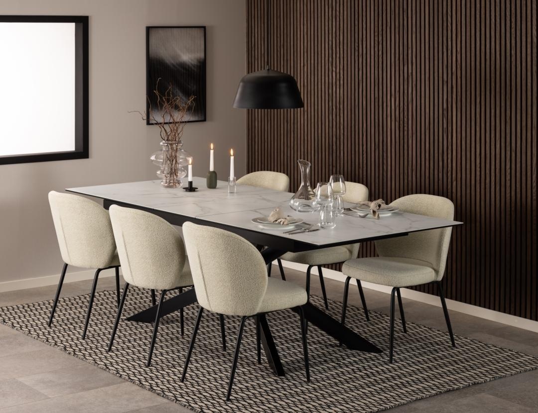 Masa dining Irwine, Alb, 76x240x100 cm - Imagine 5