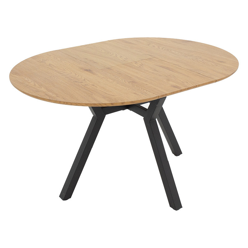 Masa extensibila Frances MDF de culoare sonoma - negru 100 - 140x100x75cm - 5