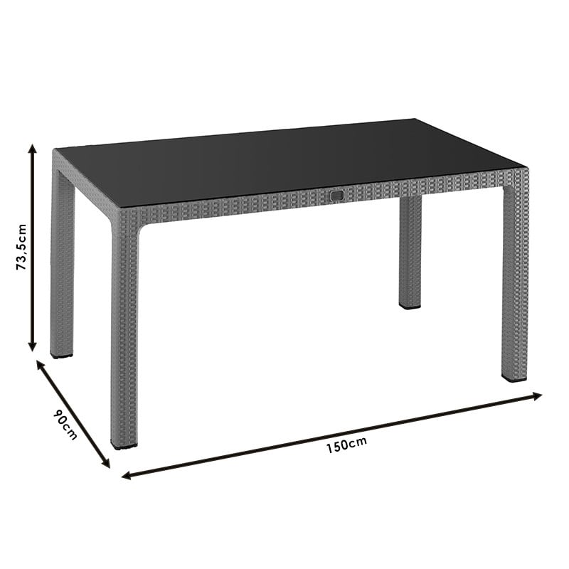 Masa exterior Explore cu protectie UV plastic culoare bej 150x90x73.5cm - 2 | YEO