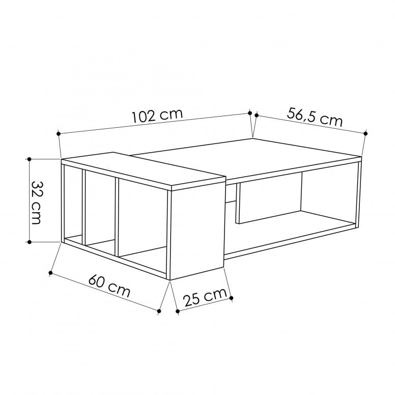 Masuta de Cafea Anita - Oak, Antracit - 2 | YEO