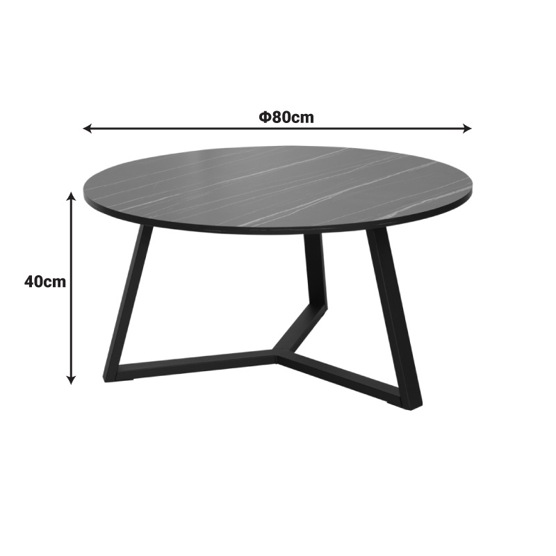 Masuta de cafea Berton Negru 80x80x40 cm