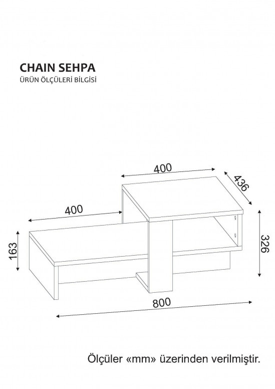 Masuta de Cafea Chain - Alb, Walnut - 2 | YEO