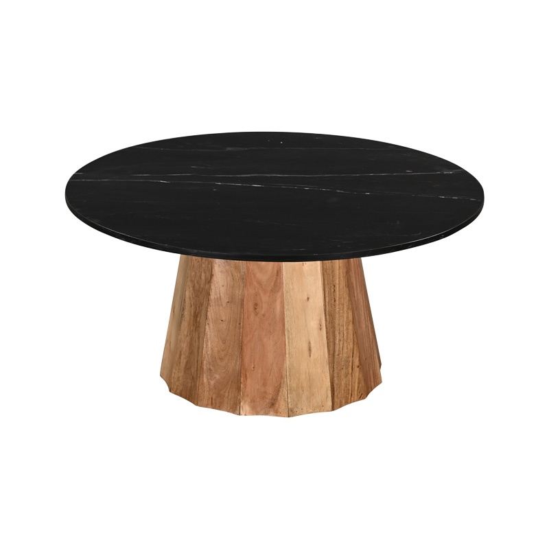 Masuta de cafea Ezerdian boho Negru 90x90x45 cm - 1 | YEO