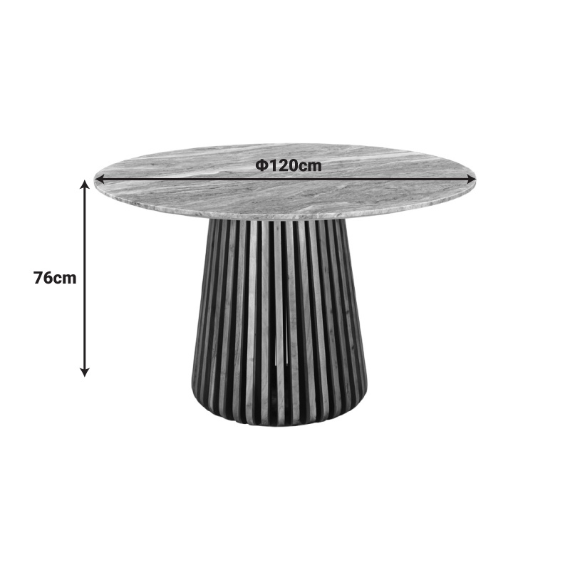Masuta de cafea Mable boho Natural 120x120x76 cm