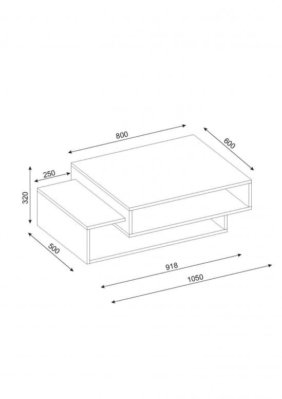 Masuta de Cafea Tab - Alb, Walnut - 2 | YEO