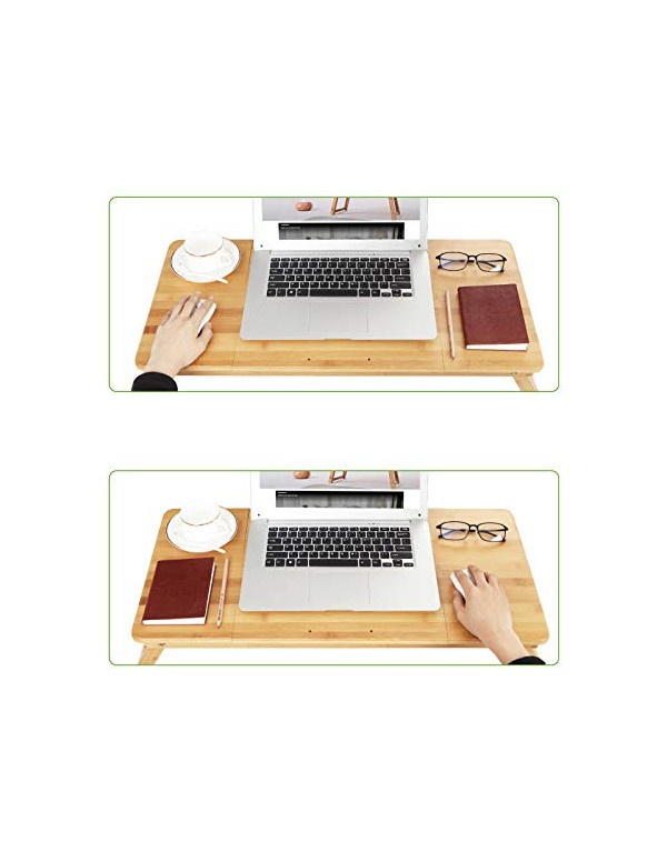 Masuta pentru laptop, Songmics, Natural, LLD004, Bambus, 72 x 29 x 35 cm - 3 | YEO