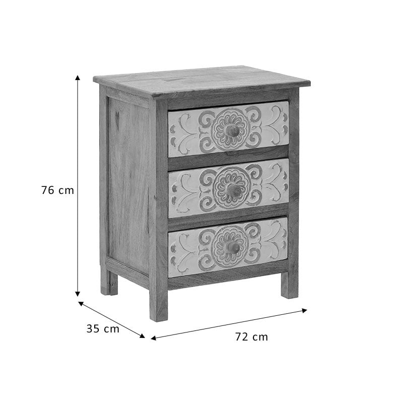 Noptiera India Pako World Natural 72x35x76 cm