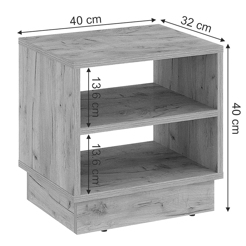 Noptiera Mason melamina culoare stejar 40x32x40 cm - 3 | YEO