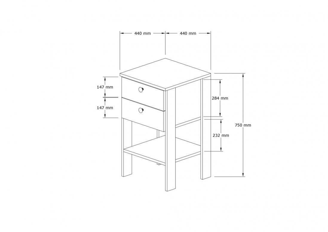 Noptiera Ruzisa - Alb, Walnut - 3 | YEO