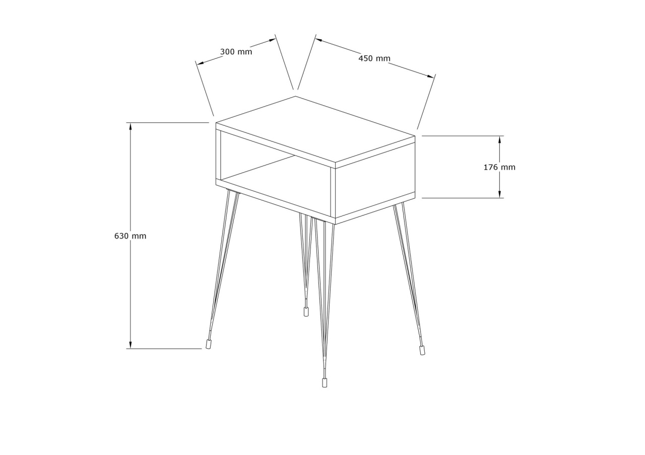 Noptiera Tenby Stejar 45x63x30 cm - 3 | YEO