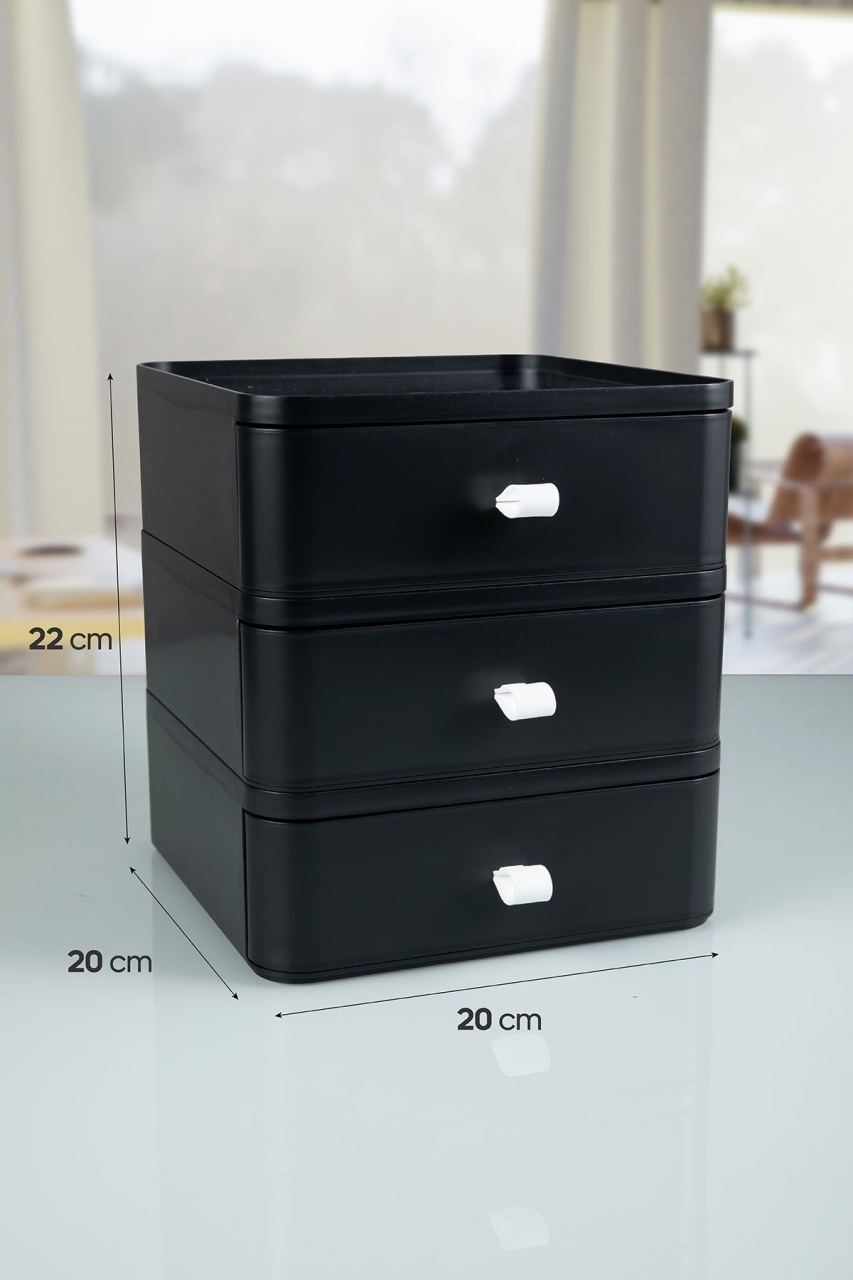 Organizator de machiaj OMS-001 Negru 20x20x22 cm - 1 | YEO