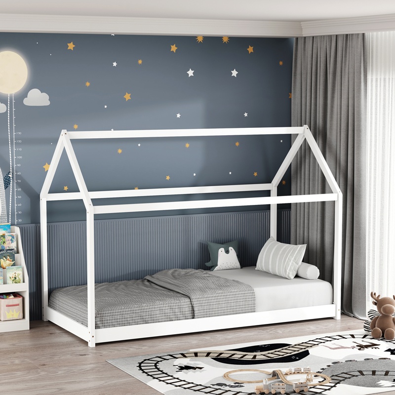 Pat pentru copii Nino Montessori, Pako World, Alb, 90x190 cm - 1 | YEO