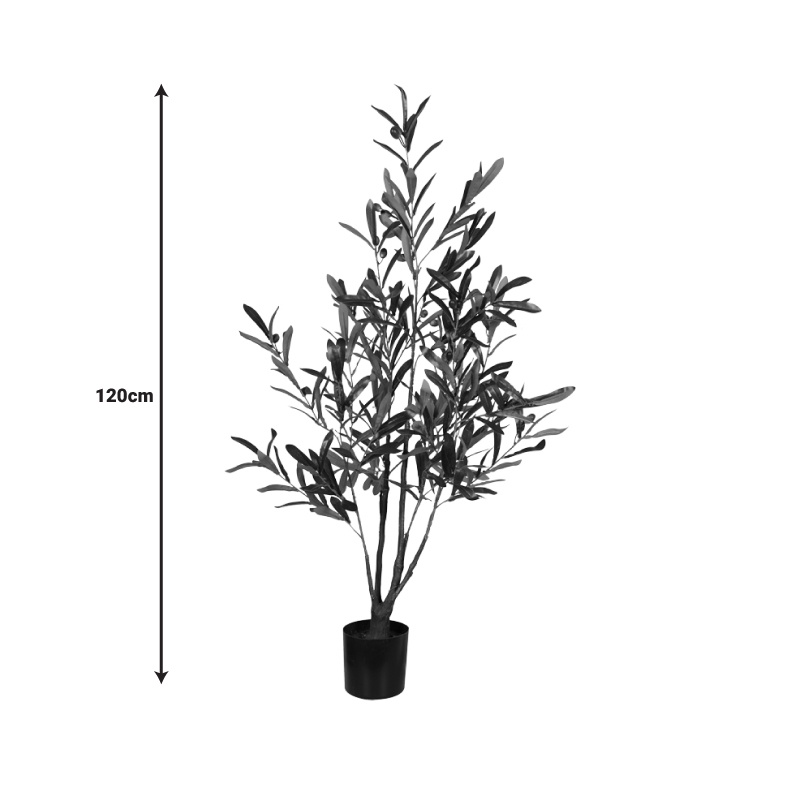 Planta decorativa Olive tree in ghiveci verde plastic PP H120 cm - 3 | YEO