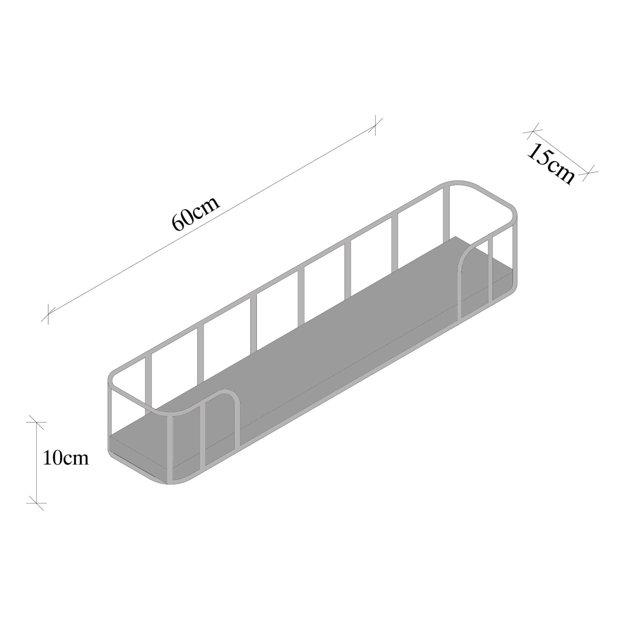 Raft Syringa Negru 60x10x15 cm