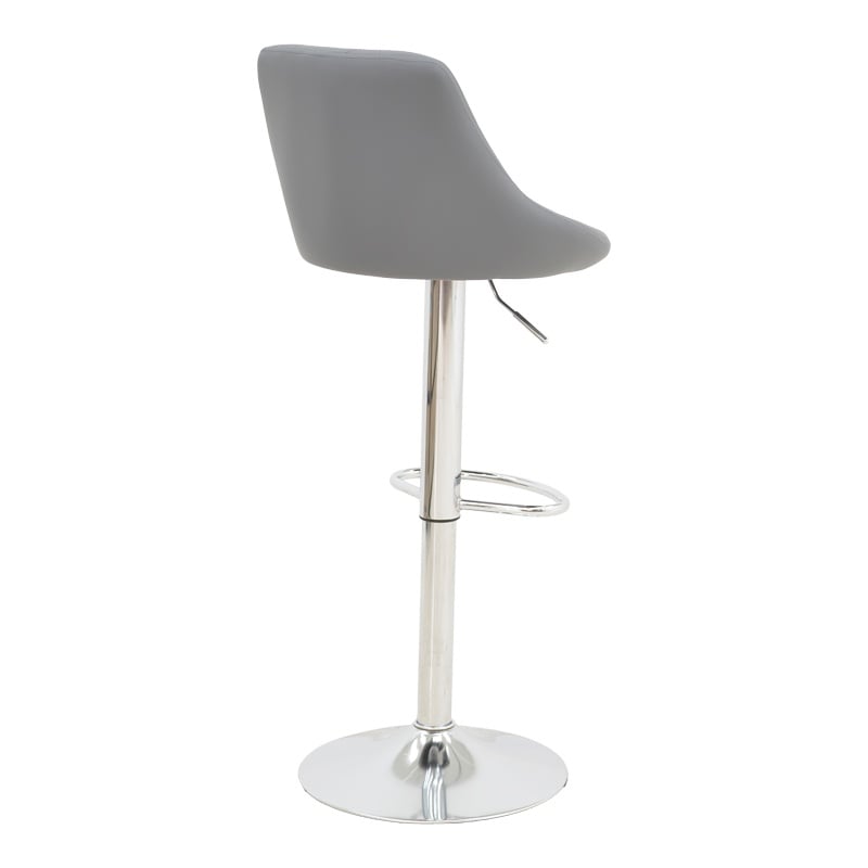 Scaun bar Boronez inaltime ajustabila piele ecologica PU gri si baza cromata 47x49x112 cm - 1 | YEO