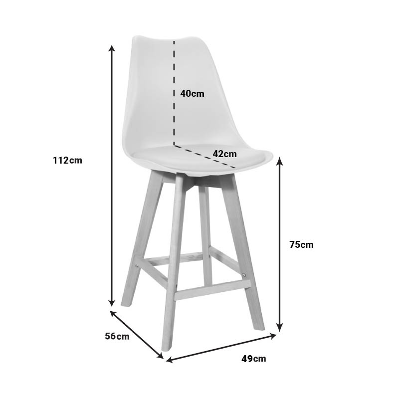 Scaun de bar ajustabil Gaston Bej 48.5x56x104 cm