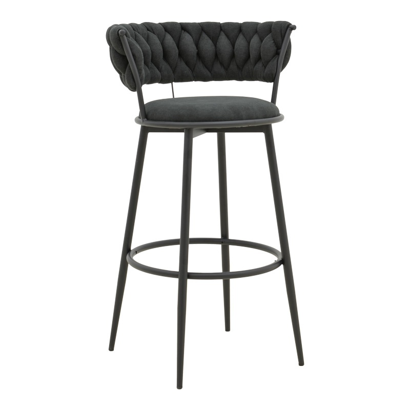 Scaun de bar Alkia I Negru 50x56x95 cm