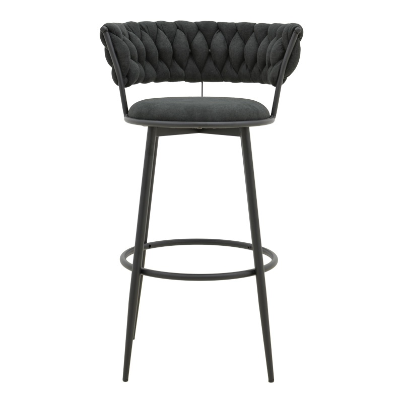 Scaun de bar Alkia I Negru 50x56x95 cm - 3 | YEO
