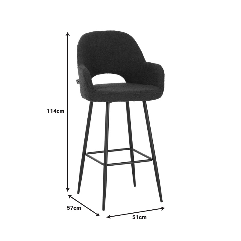 Scaun de bar Renish, Pako World, Cappuccino, 51x57x114 cm