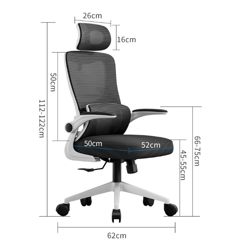 Scaun de birou, Mainz, Alb, 60x50x122 cm