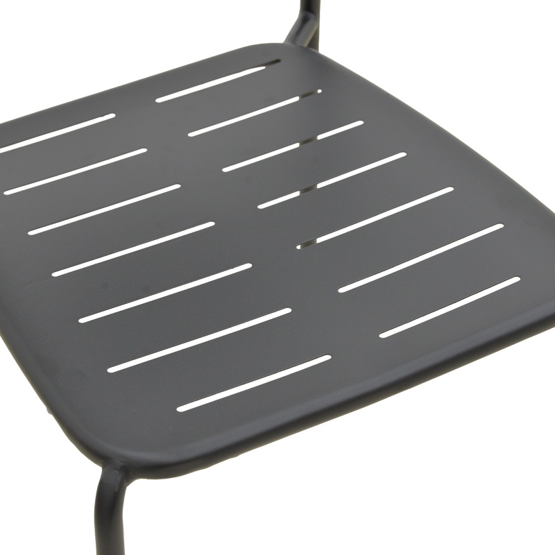 Scaun de gradina Stivuibil, Deraby, Negru, 45.5x52.5x83 cm