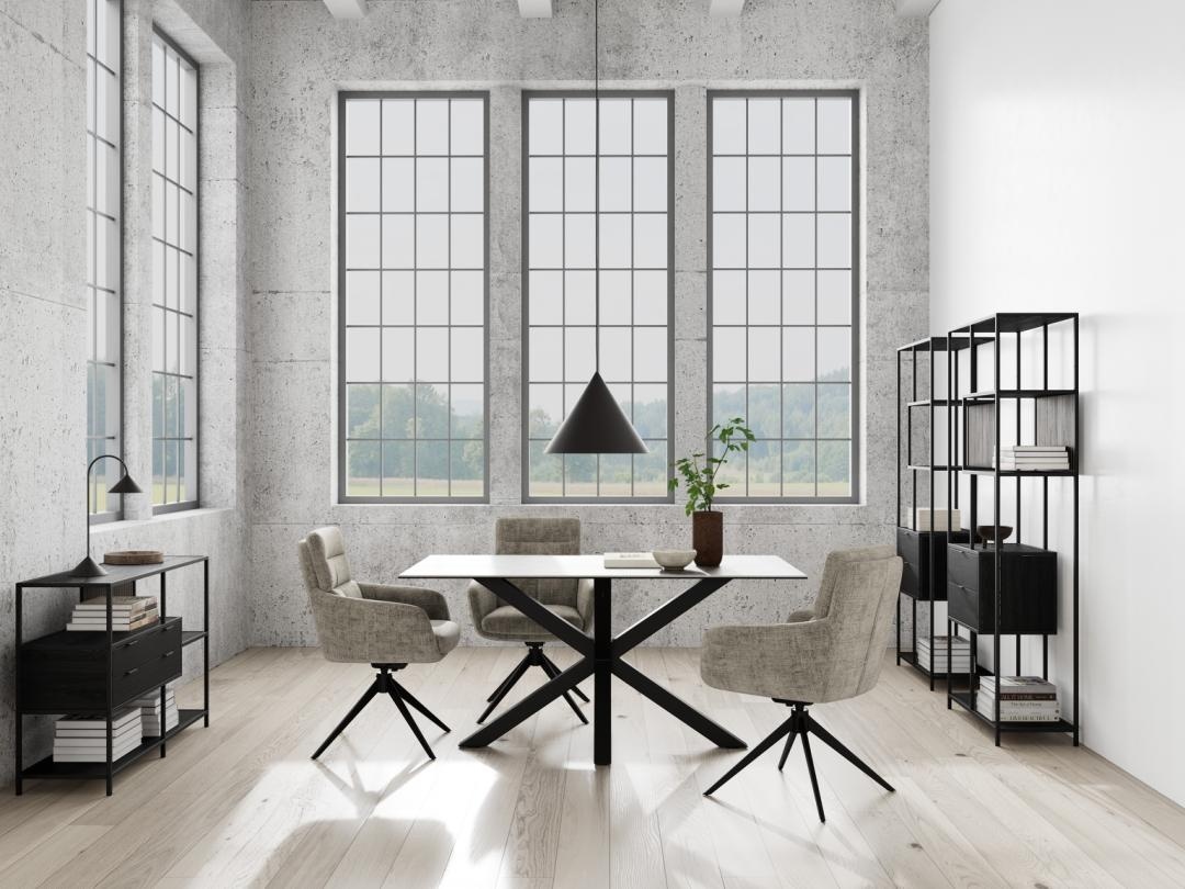 Scaun dining Roger, Gri, 90x62x67 cm - Imagine 6