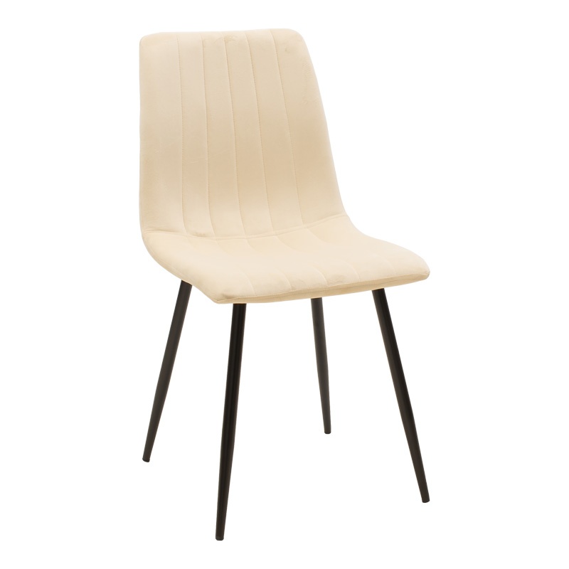 Scaun Noor, Pako World, Catifea, Bej-Negru, 44x53x86 cm