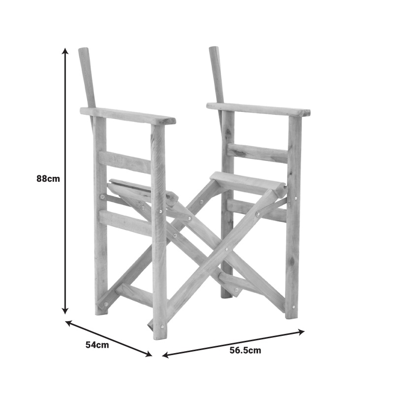 Scaun regizoral de gradina Kompa cadru din lemn de fag solid culoare nuc 56.5x54x88 cm