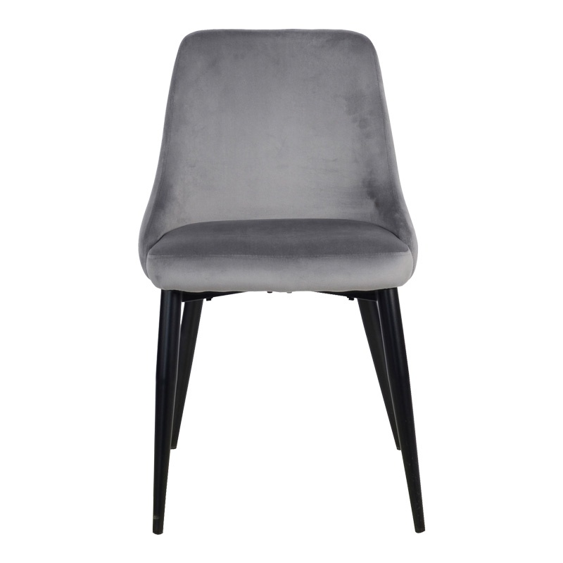 Scaun Zedna, Pako World, Catifea Gri, Picioare negre, 51x58x84 cm - 3 | YEO