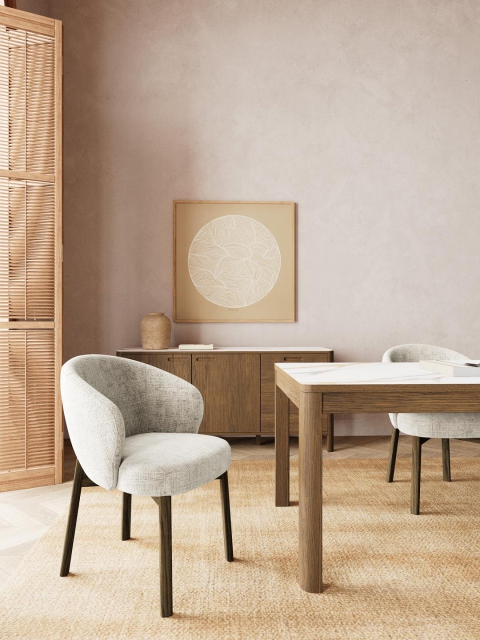 Set 2 piese Scaune dining Darlene, Fumuriu mat, 80.5x55.5x60 cm