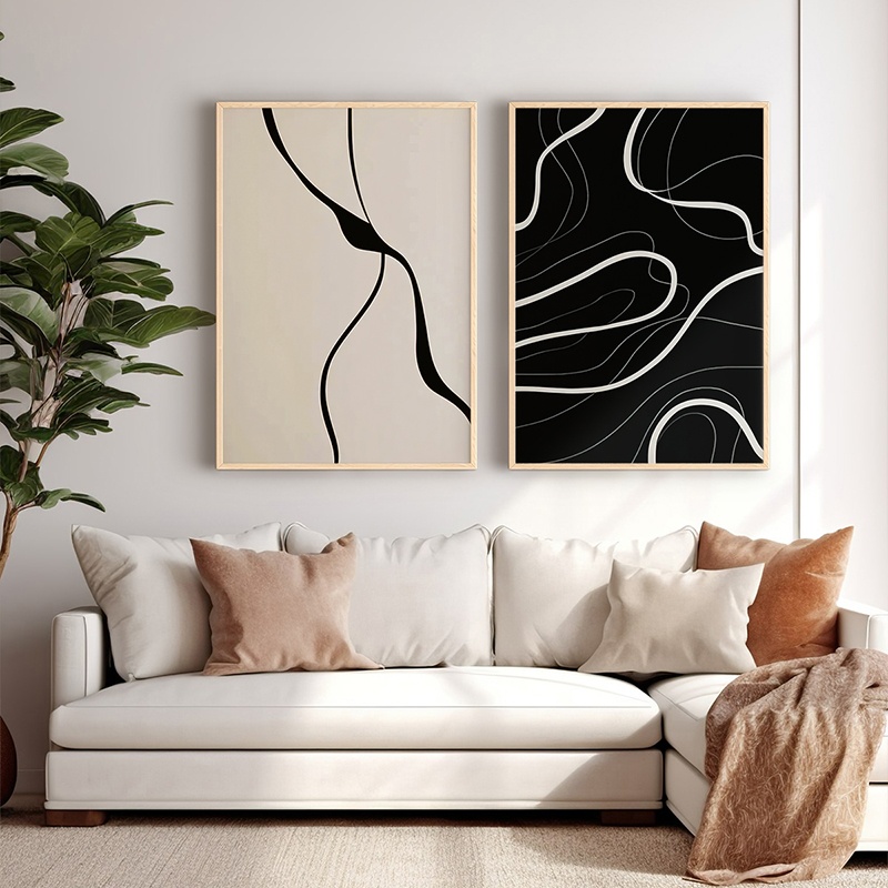 Set 2 tablouri Bennez Multicolor 33x1.5x48 cm