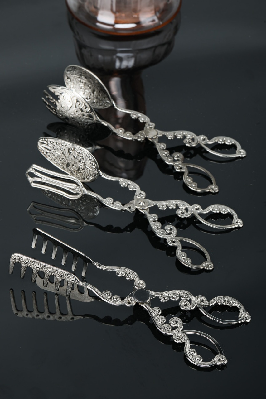 Set 3 buc cleste bucatarie PLT0419 Argintiu 22x22x22 cm